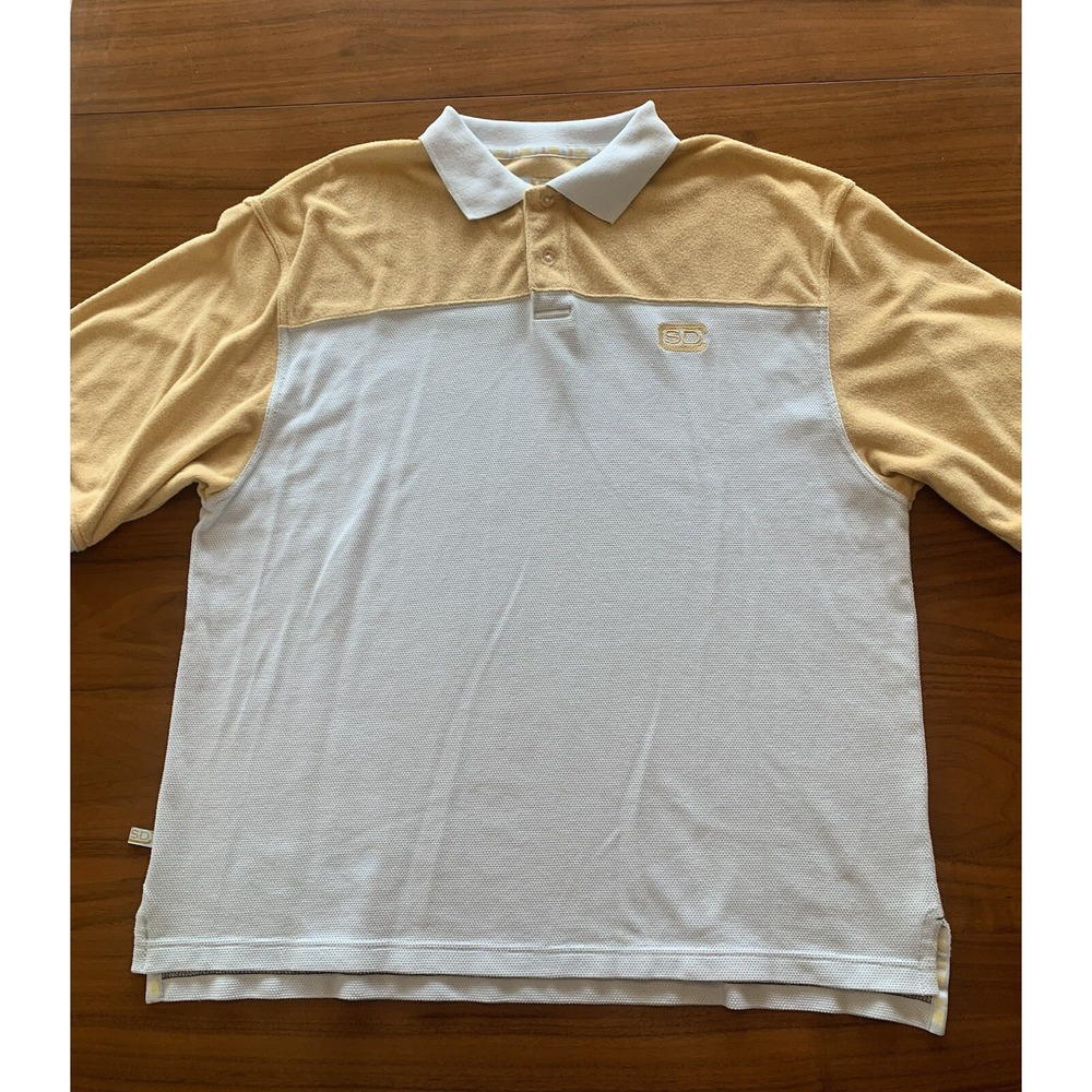 Snoop Dogg Clothing Shirt Mens XL Terry Cloth Polo Gold Yellow Hip Hop Y2K